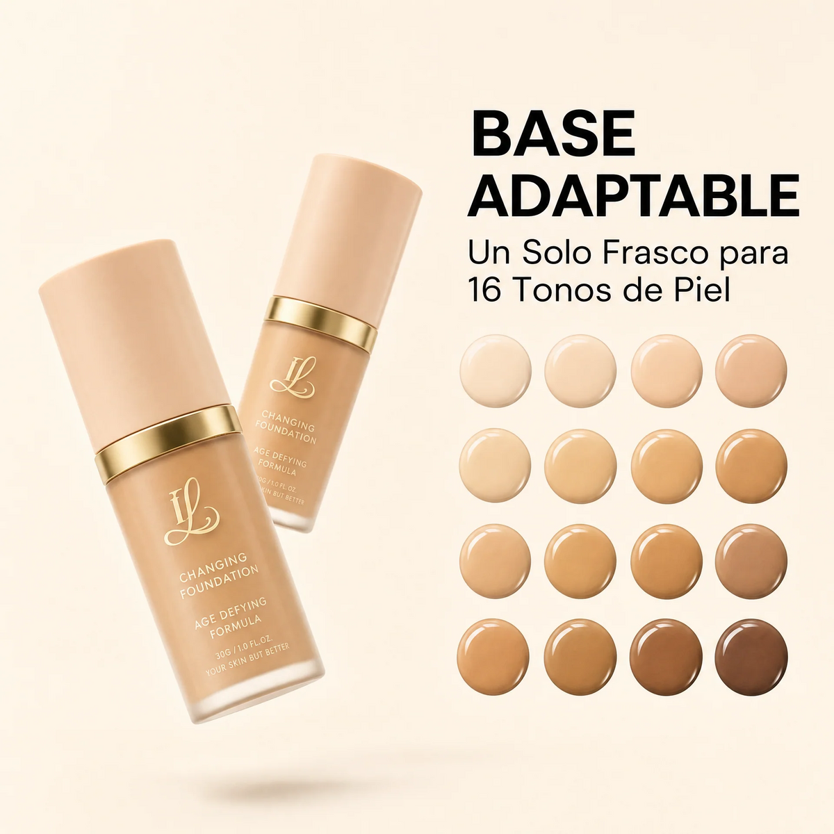 Base de Maquillaje Antiedad con SPF 50 – Se Adapta a tu Tono de Piel